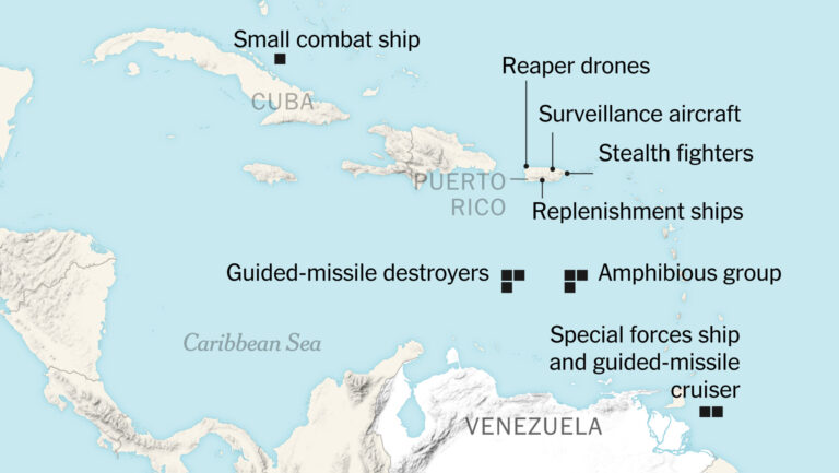 Maps: Where the U.S. Is Building Up Military Force in the Caribbean