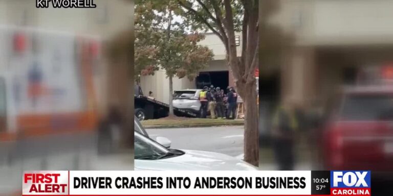 Driver crashes into Anderson business, police say